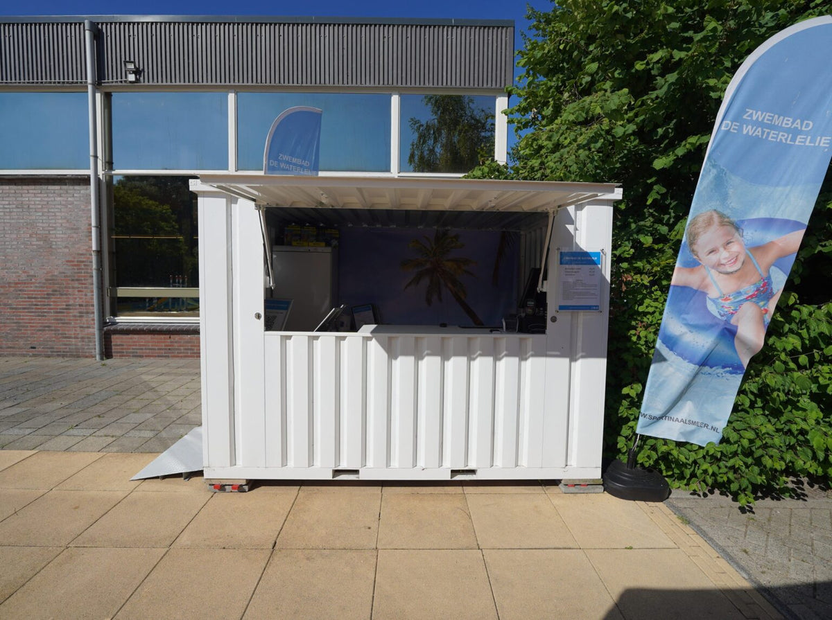Container Bar Smontabile 3x2 Metri - Bianco (RAL 9016)