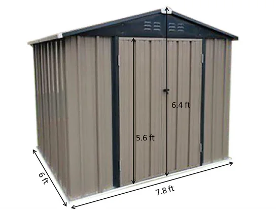 Capanno da Giardino in Metallo Portatile Bastone 6'x8' - Soluzione Robusta e Sicura per i Tuoi Spazi Esterni