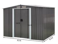 Capanno da Giardino in Metallo Portatile Bastone 8'x8' - Soluzione Robusta e Versatile per lo Stoccaggio Esterno
