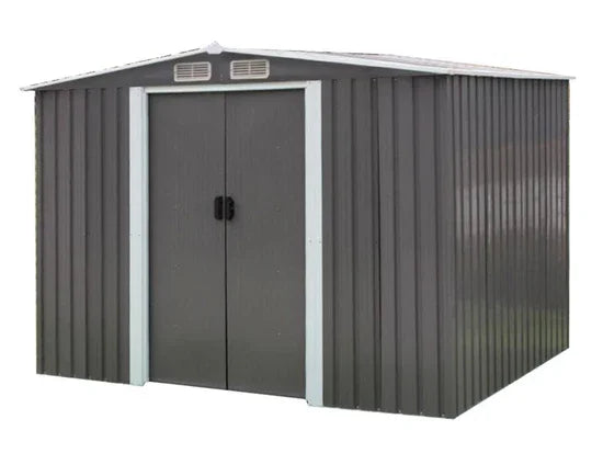 Capanno da Giardino in Metallo Portatile Bastone 8'x8' - Soluzione Robusta e Versatile per lo Stoccaggio Esterno