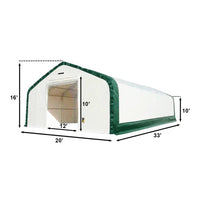 Capannone di Stoccaggio a Doppio Traliccio W20'xL33'xH16' - Protezione Robusta e Versatile