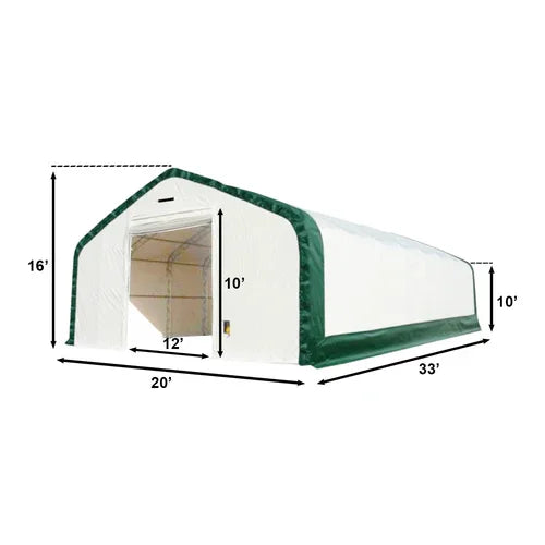 Capannone di Stoccaggio a Doppio Traliccio W20'xL33'xH16' - Protezione Robusta e Versatile