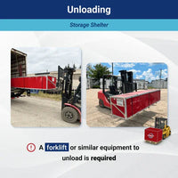 Capannone di Stoccaggio a Doppio Traliccio W20'xL33'xH16' - Protezione Robusta e Versatile