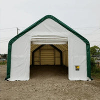 Capannone di Stoccaggio a Doppio Traliccio W20'xL33'xH16' - Protezione Robusta e Versatile
