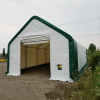 Capannone di Stoccaggio a Doppio Traliccio W20'xL33'xH16' - Protezione Robusta e Versatile