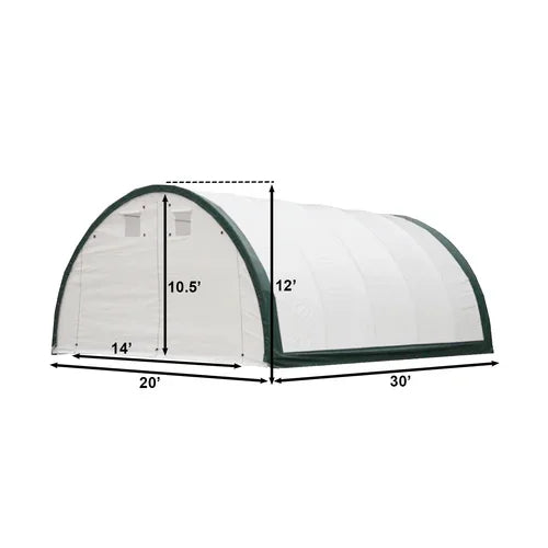 Capannone di Stoccaggio ad Arco con Traliccio Singolo L20'xL30'xH12' - Protezione Robusta e Versatile