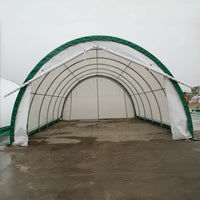 Capannone di Stoccaggio ad Arco con Traliccio Singolo L20'xL42'xH12' - Soluzione Robusta e Spaziosa