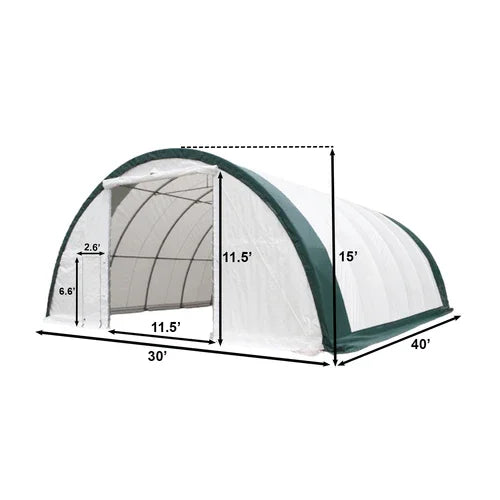 Capannone di Stoccaggio ad Arco con Traliccio Singolo L30'xL40'xH15' - Robusto e Spazioso