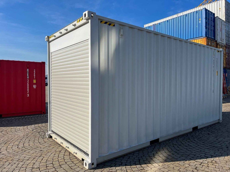 Container 20 Piedi High Cube con Porta Avvolgibile - Grigio Chiaro