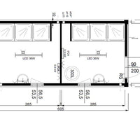 Container Sanitario Usato 6x2,4m - 6 Docce, WC e Orinatoio