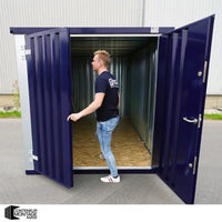 Container Smontabile 2x2m con Pavimento Rialzato - Bicolore Blu/Galvanizzato