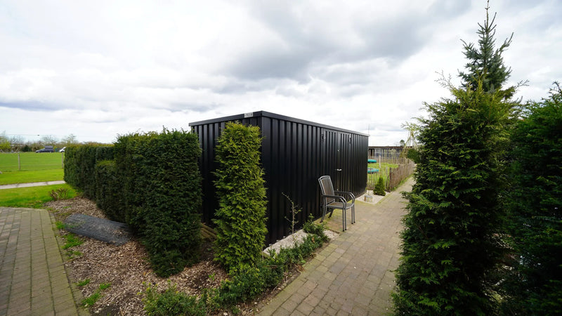 Container Smontabile 6x2m con Accesso Laterale - Nero Intenso