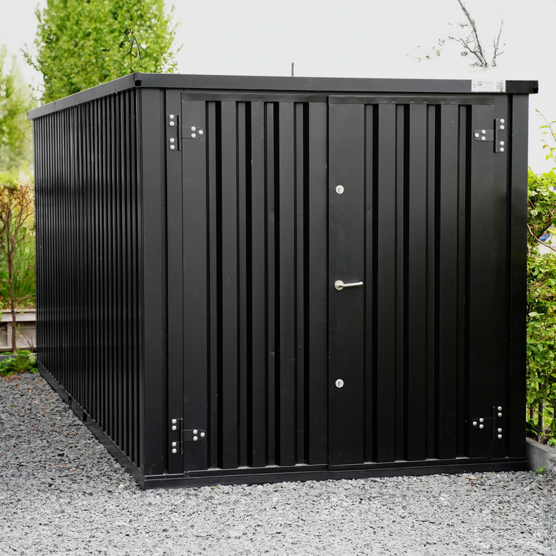 Container Smontabile 6x2m con Porta Frontale - Nero Intenso