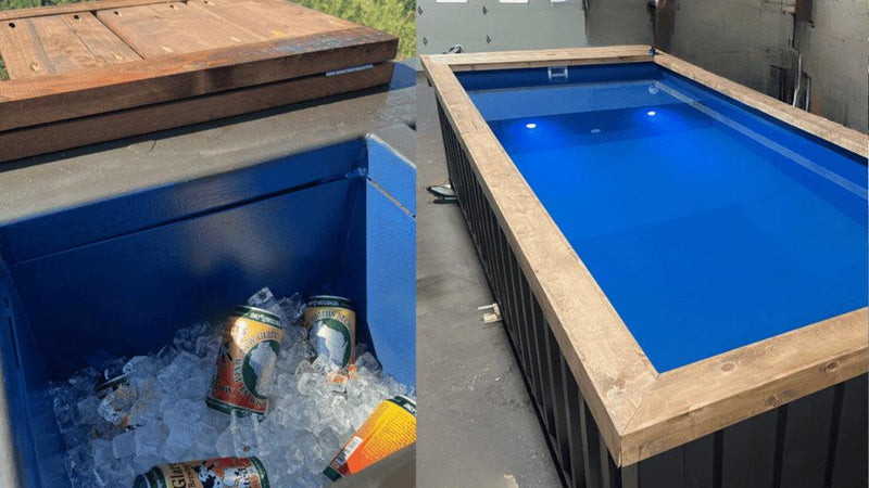 Piscina Container 20' Premium con Deck in Cedro ed Epoxi